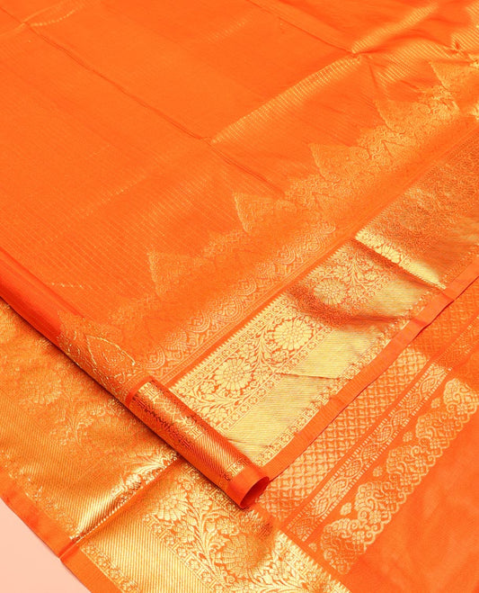 Orange Venkatagiri Silk Saree