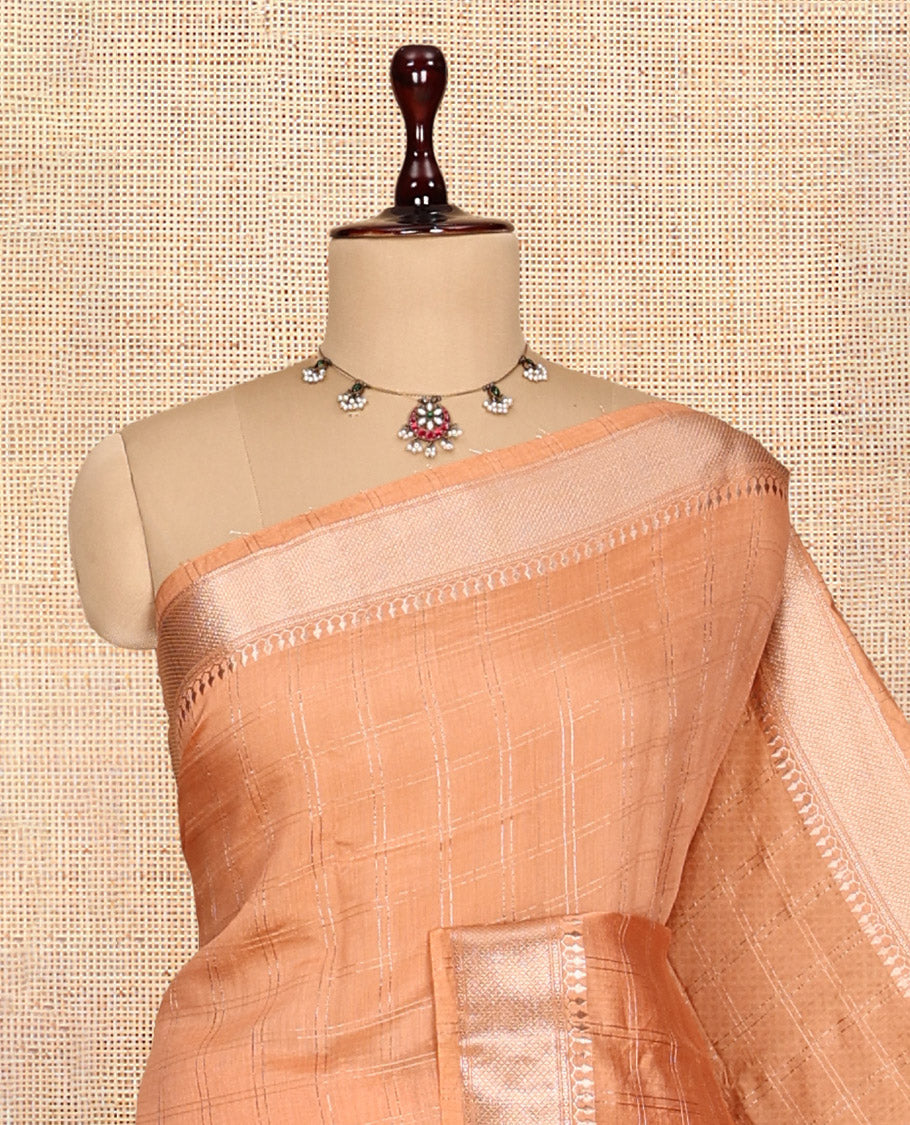 Light Orange Assam Silk Saree