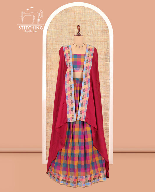 Multi-Color Chettinad Cotton Half-Saree