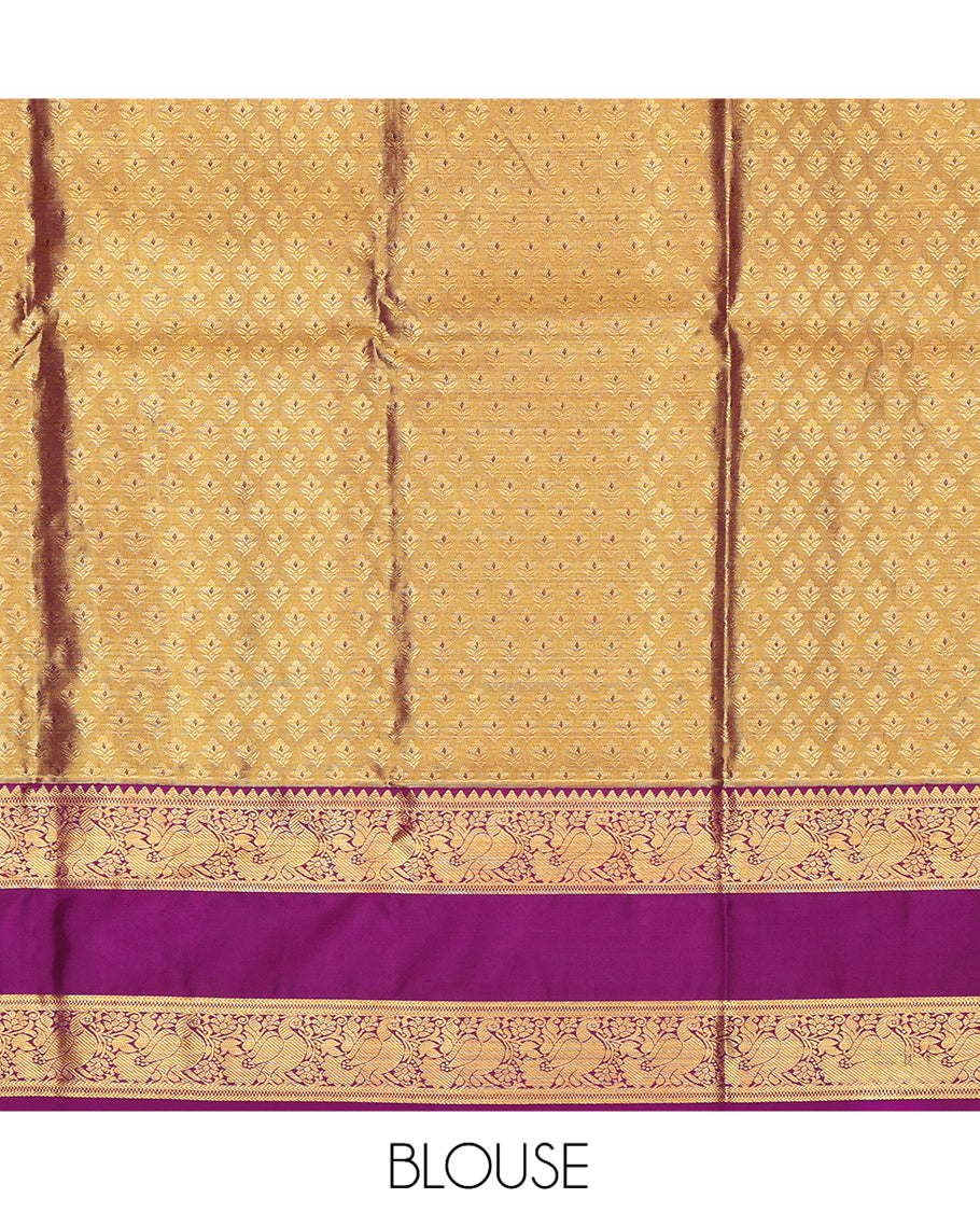 Green Pure Silk Navarathna Pavadai Material Set