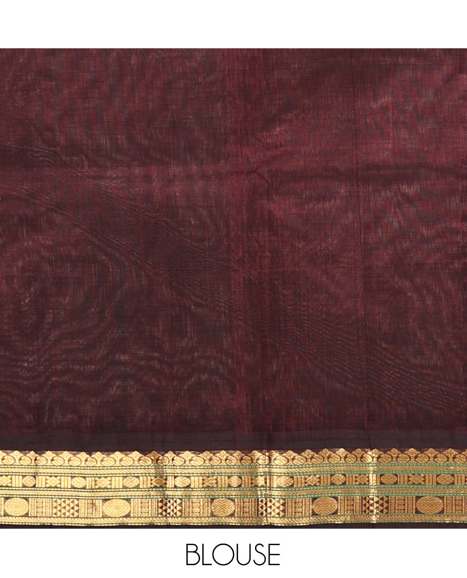 Grey Micro-Checked Kuppadam Silk Saree