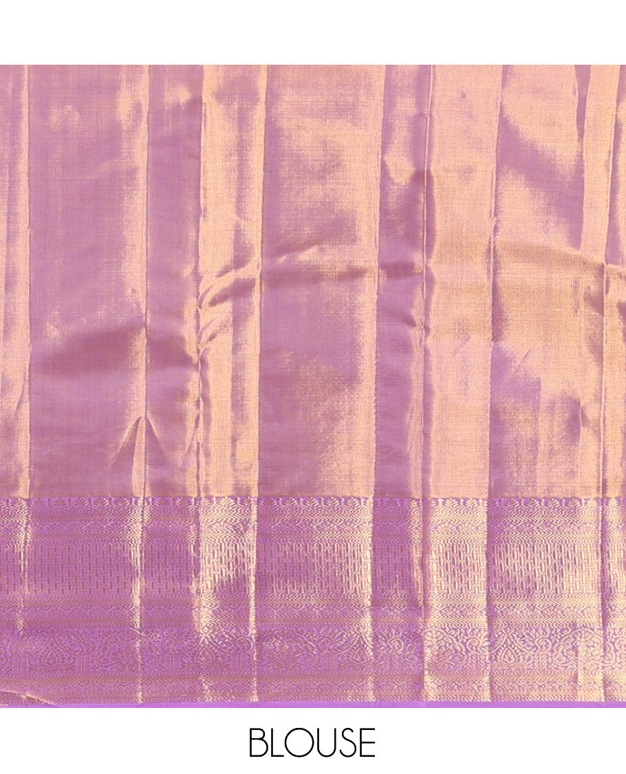 Lavender Kanchipuram Tissue Silk Saree
