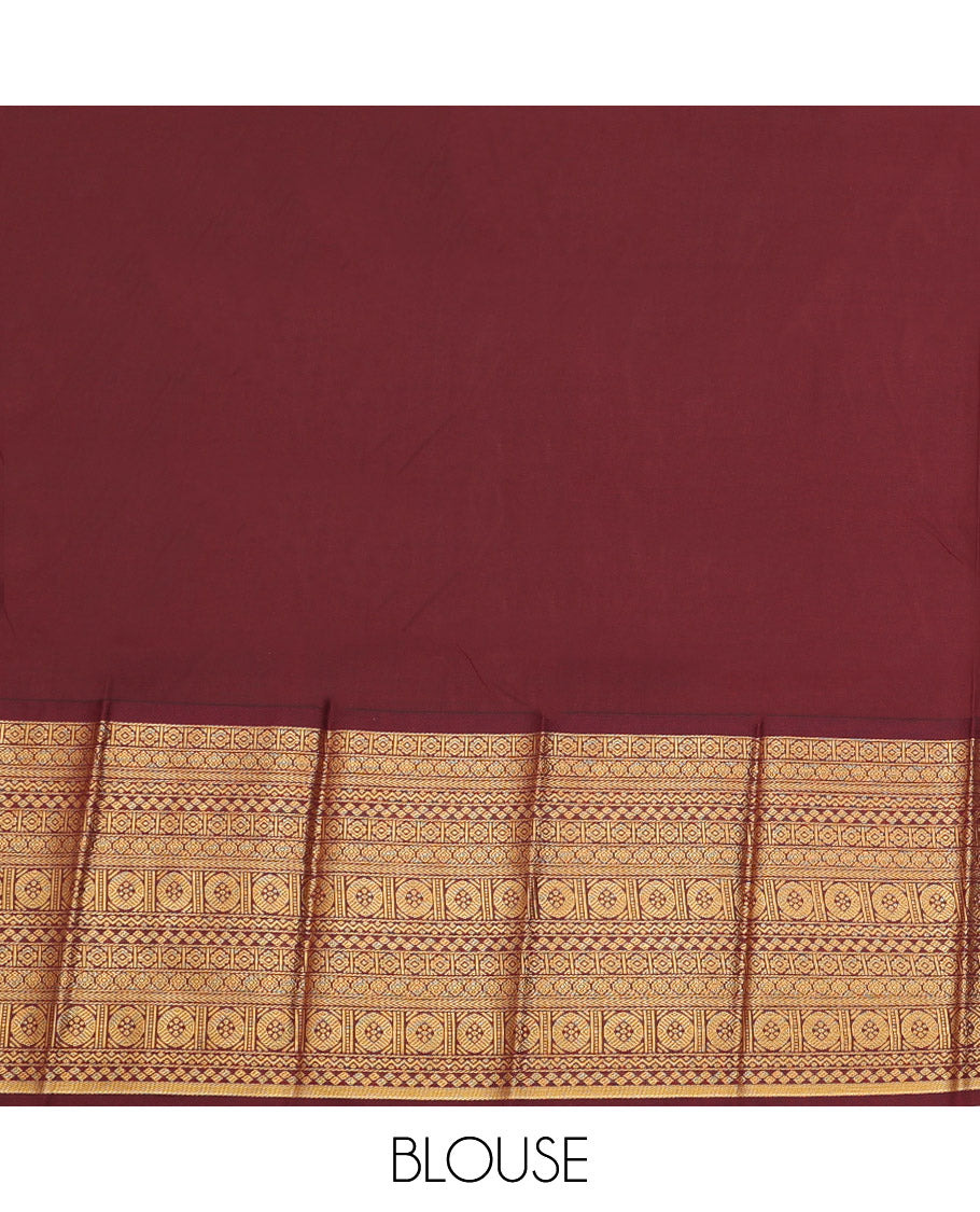 Pink Budget Silk Saree, Delicately Woven with Zari Buttas on Its Body, Complemented by a Contrast Traditional Zari Design Border, Grand Pallu, and Paired with a Contrast Blouse