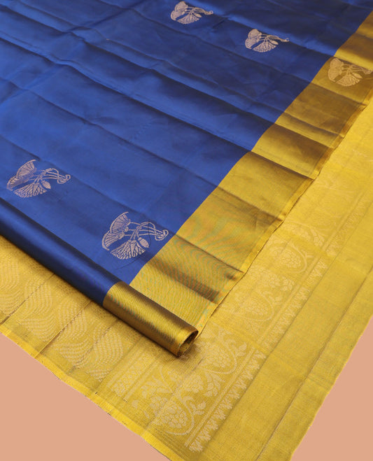 Blue Mayuri Lite Silk Mix Saree