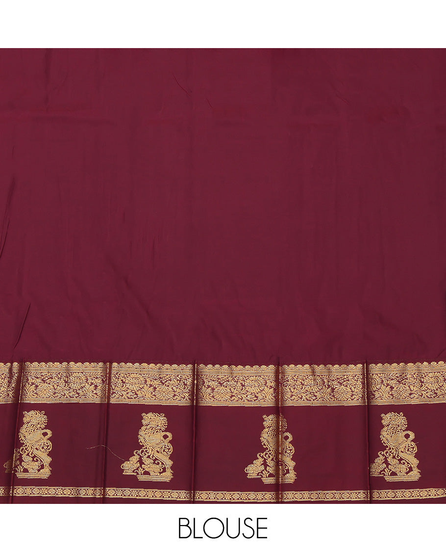 Blue Lion Design Budget Silk Saree