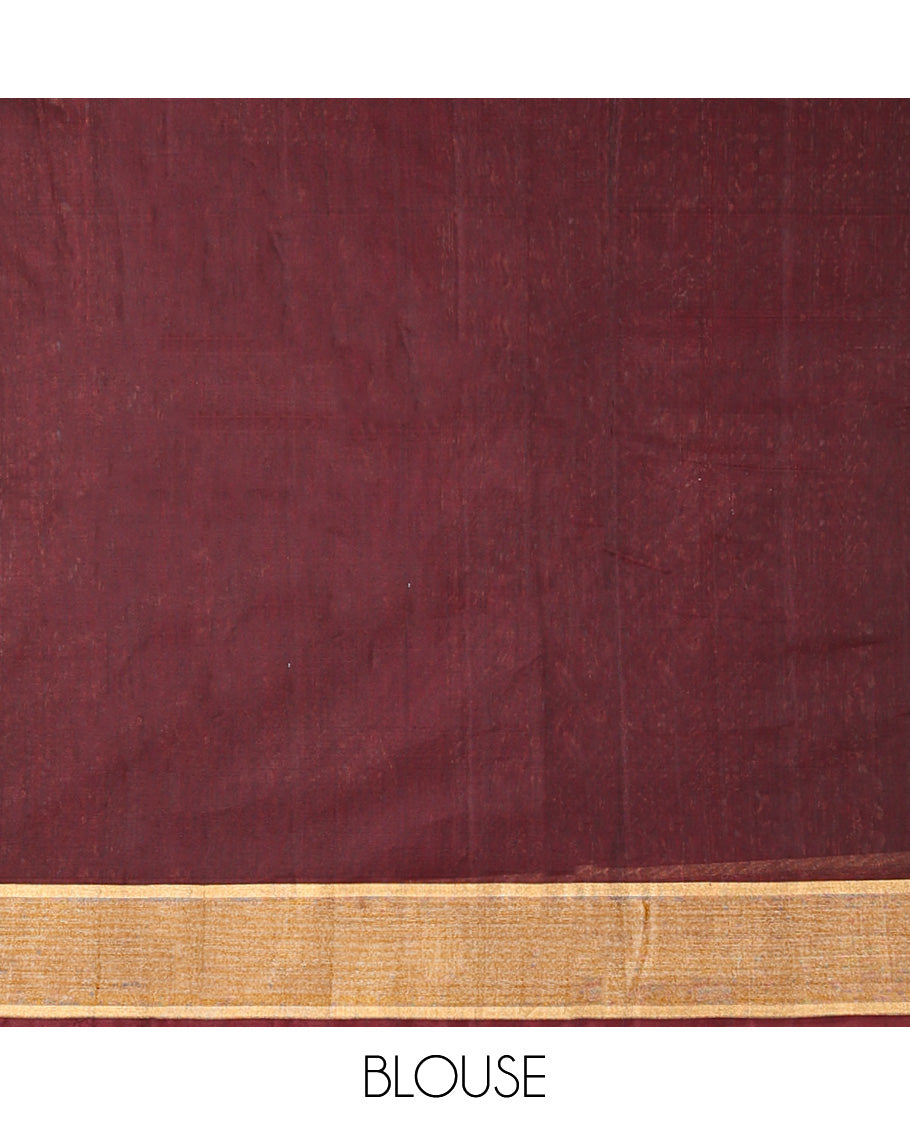 Green Contrast Silk Cotton Saree