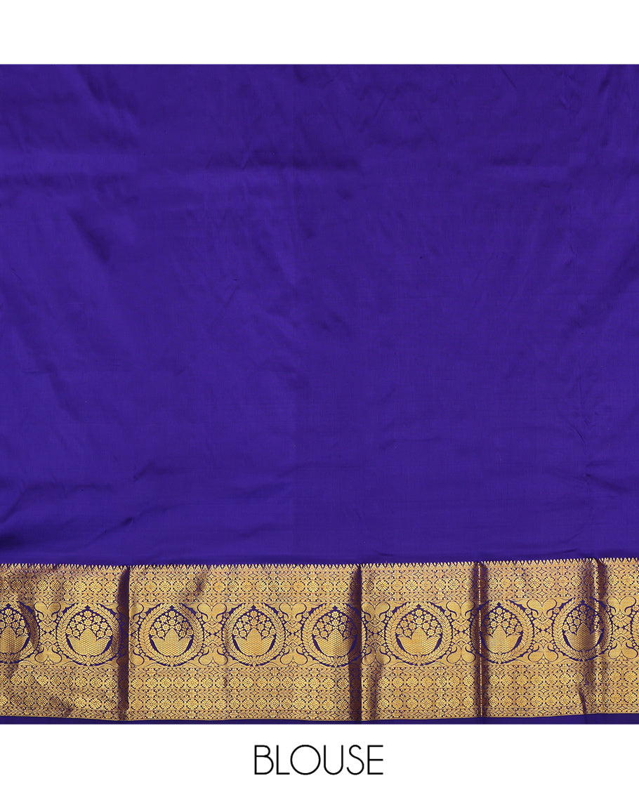 Yellow Pure Silk Navarathna Pavadai Material Set