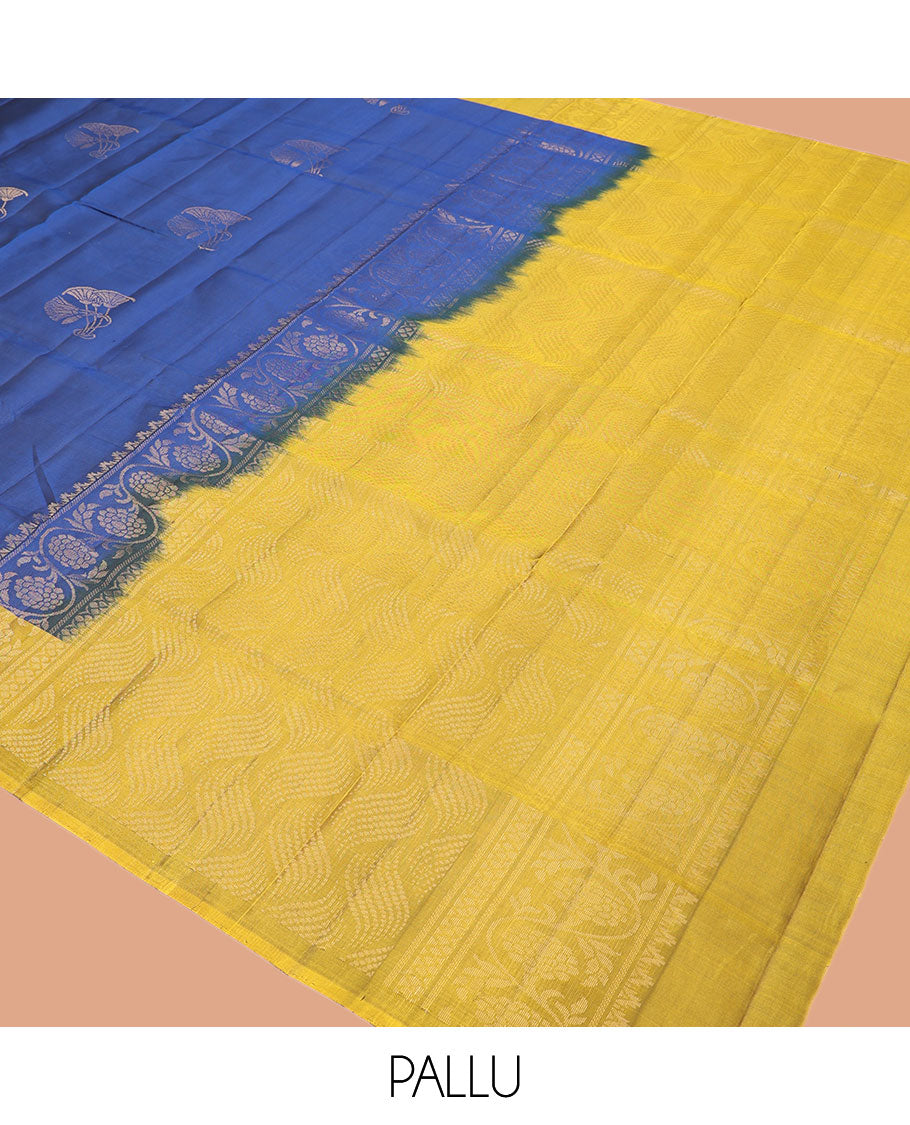 Blue Mayuri Lite Silk Mix Saree