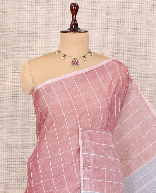 Pale Pink Jute Cotton Saree