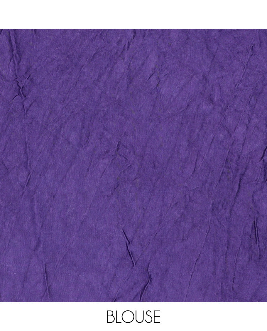 Borderless Violet Bandhani Dola Silk Saree