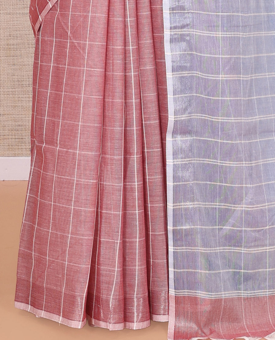 Pale Pink Jute Cotton Saree