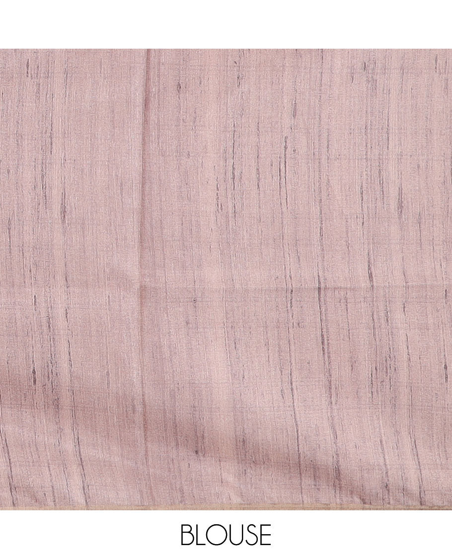 Violet zig zag striped  semi-banaras tussar saree  with contrast zari border & striped pallu