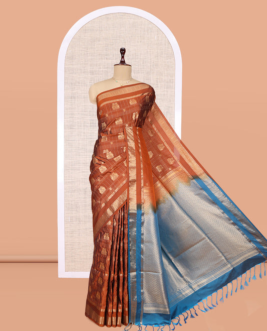 Rust Budget Silk Saree