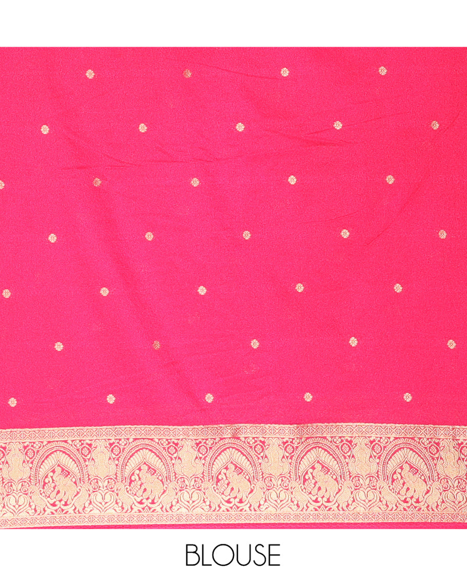 Rani Pink Semi-Mysore Silk Saree