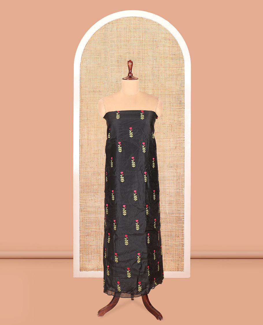 Black Mul Chanderi Material Chudidar Set