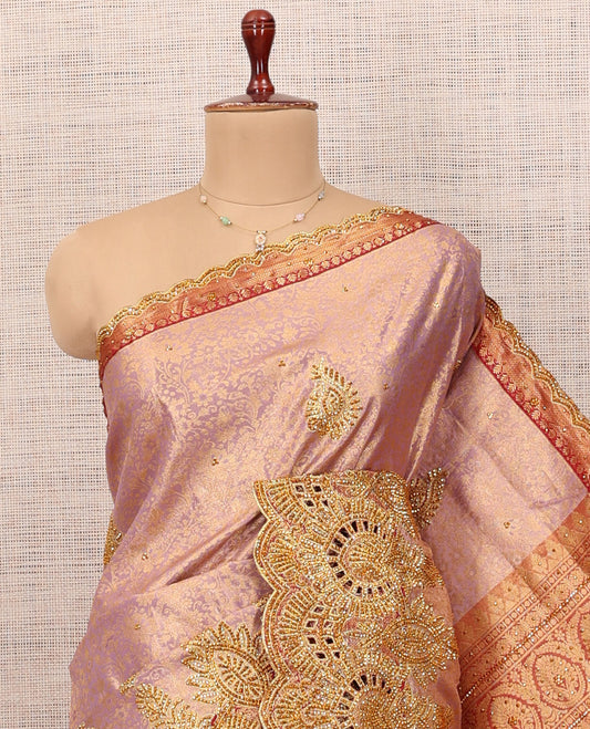 Onion Pink Mysore Silk Saree