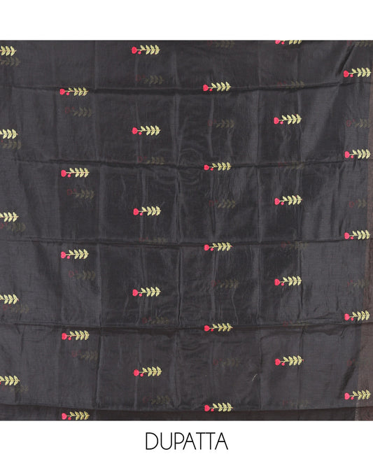 Black Mul Chanderi Material Chudidar Set