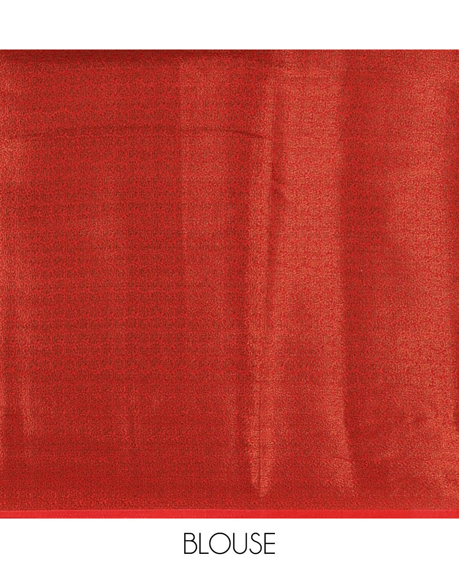 Nevy blue all over zari butta with shibori-style printed jute cotton saree, contrast zari border, zari line weaving pallu & contrast blouse