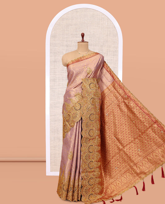 Onion Pink Mysore Silk Saree