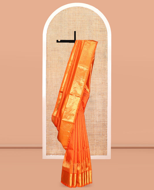 Orange Venkatagiri Silk Saree