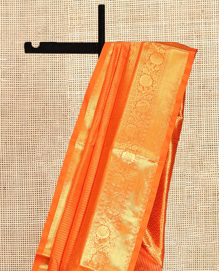 Orange Venkatagiri Silk Saree