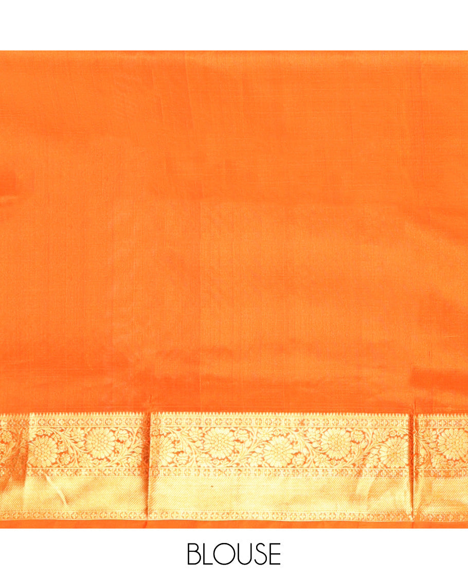 Orange Venkatagiri Silk Saree