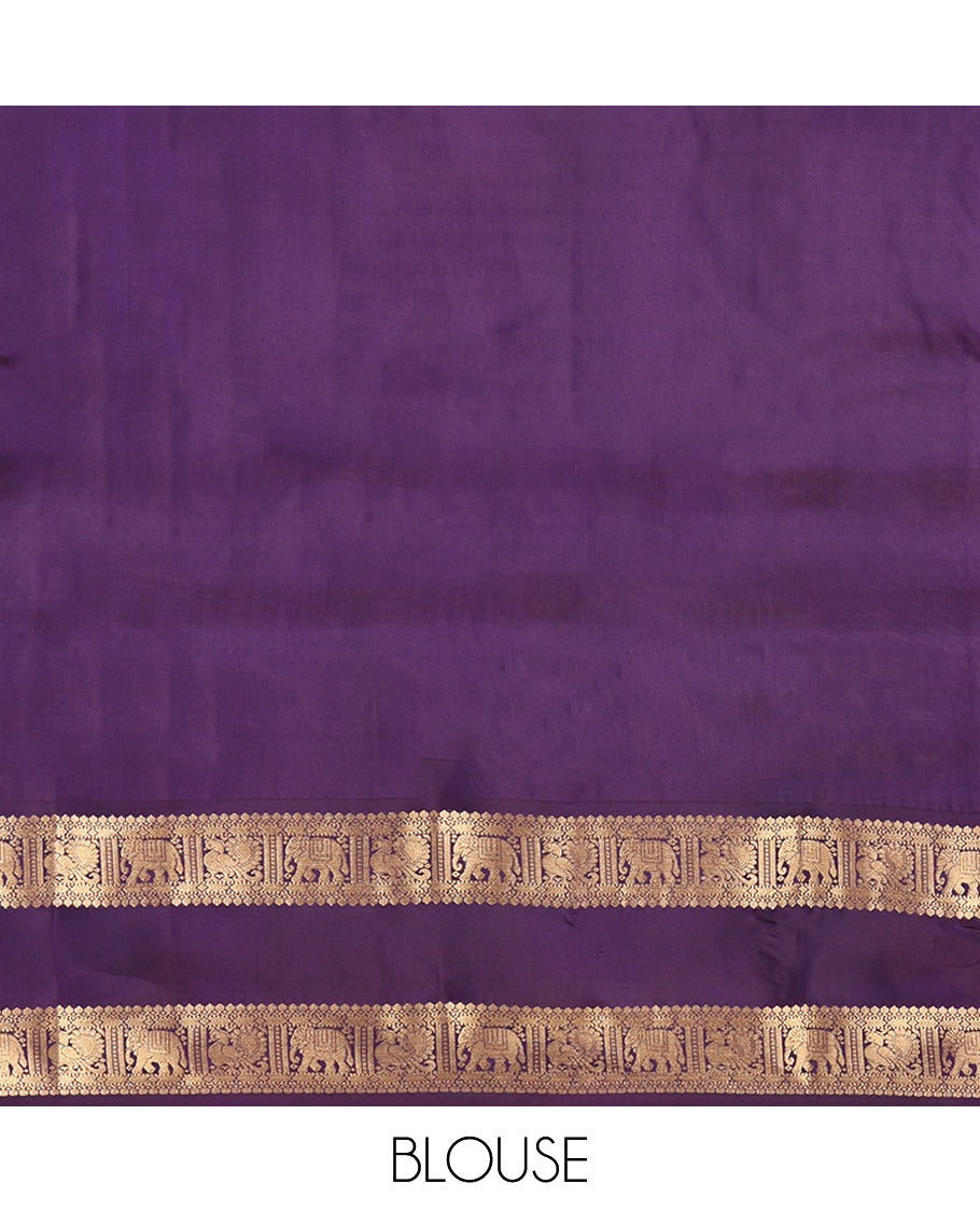 Pink Vasundhara Lite Silk Mix Saree, Woven with Zari Checks, Complemented by a Contrast Rettai Pettu Border of Thilakam Mokku, Yaanai, and Mayil, Jaal Pallu, and a Contrast Blouse