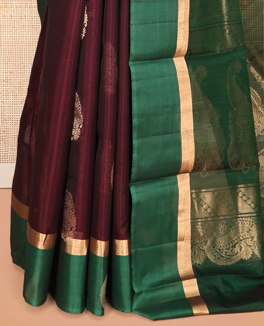 Maroon Silk Cotton Saree