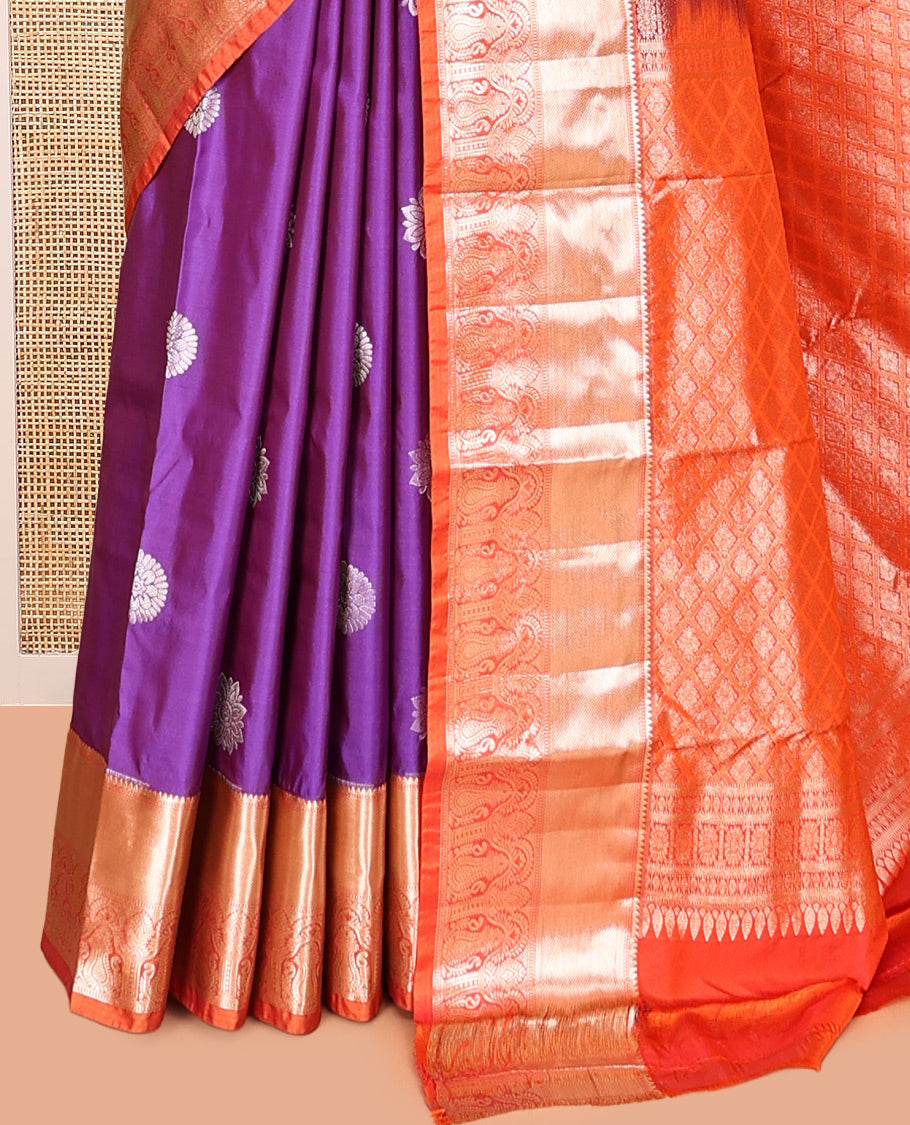Violet Zari Buttas Gift Saree