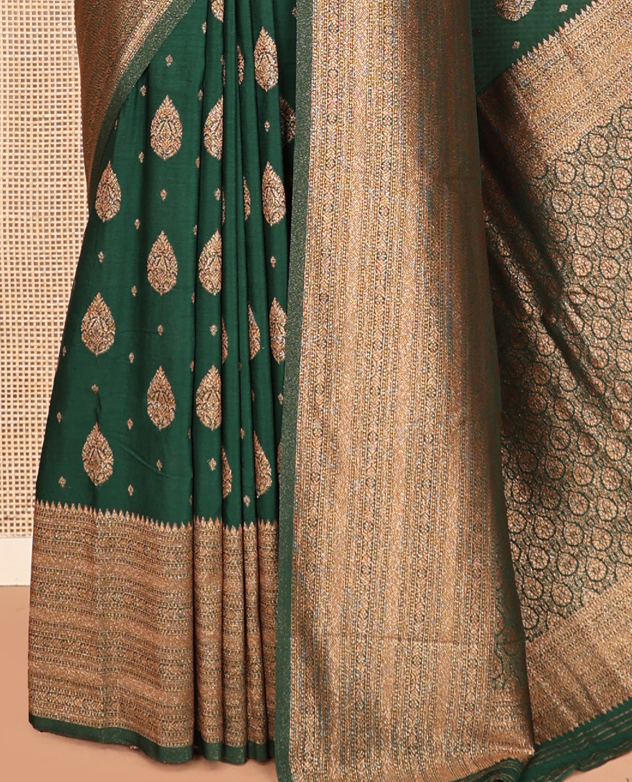 Green Fancy Crepe Saree
