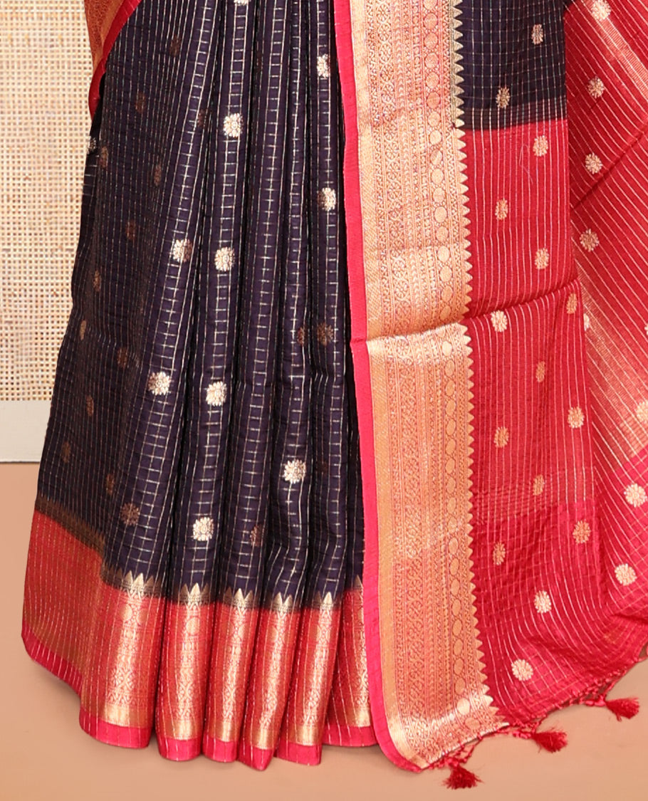 Dark Purple Assam Silk Saree