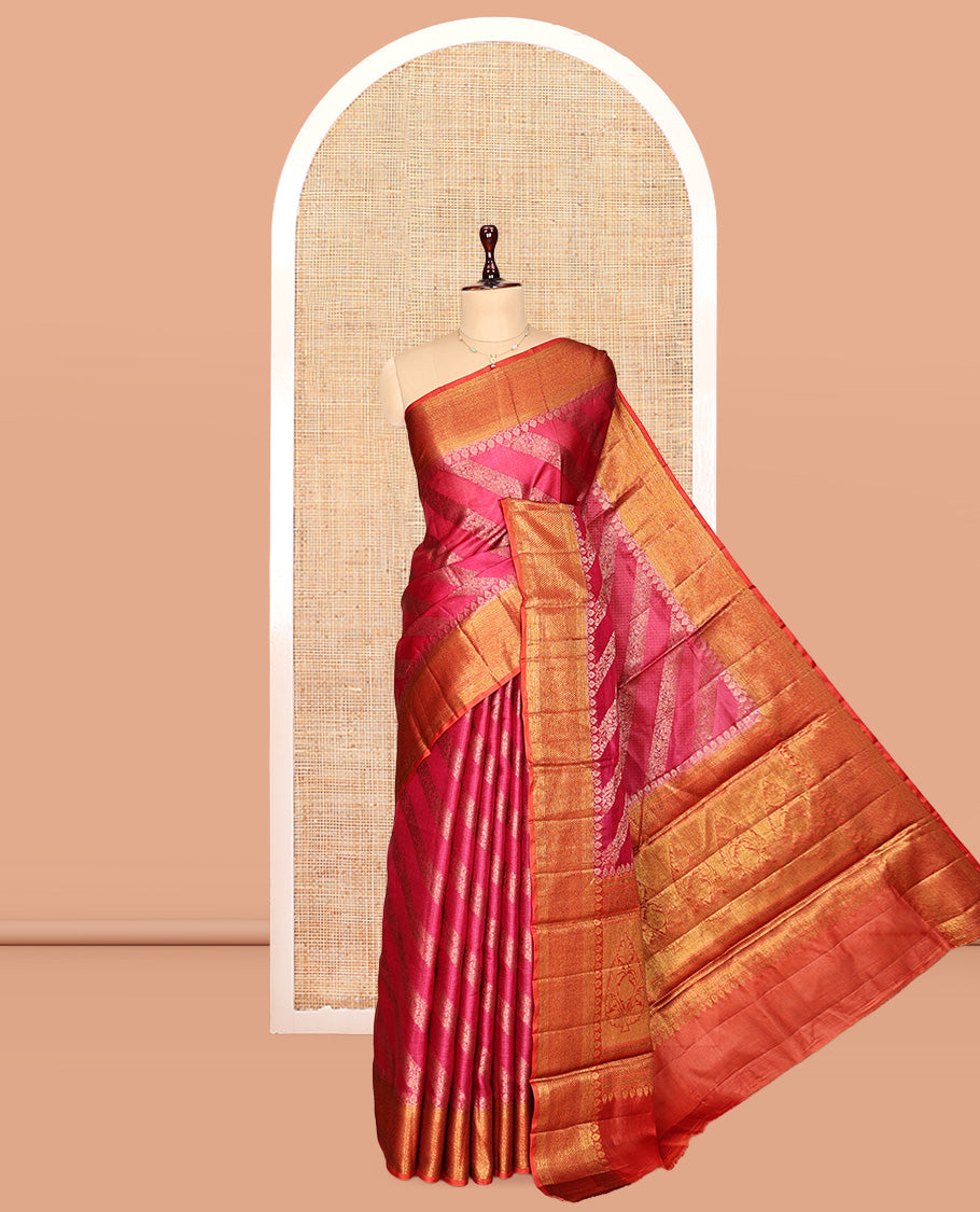 Red Fancy Tussar Saree