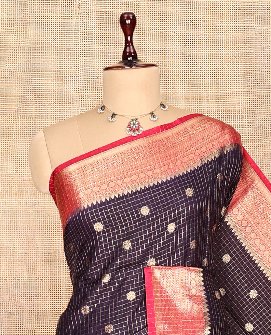 Dark Purple Assam Silk Saree