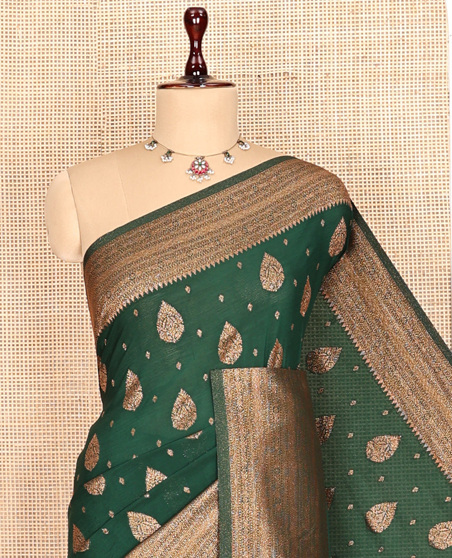 Green Fancy Crepe Saree