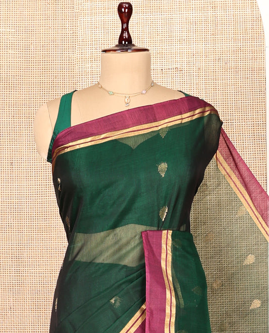 Green Silk Cotton Saree