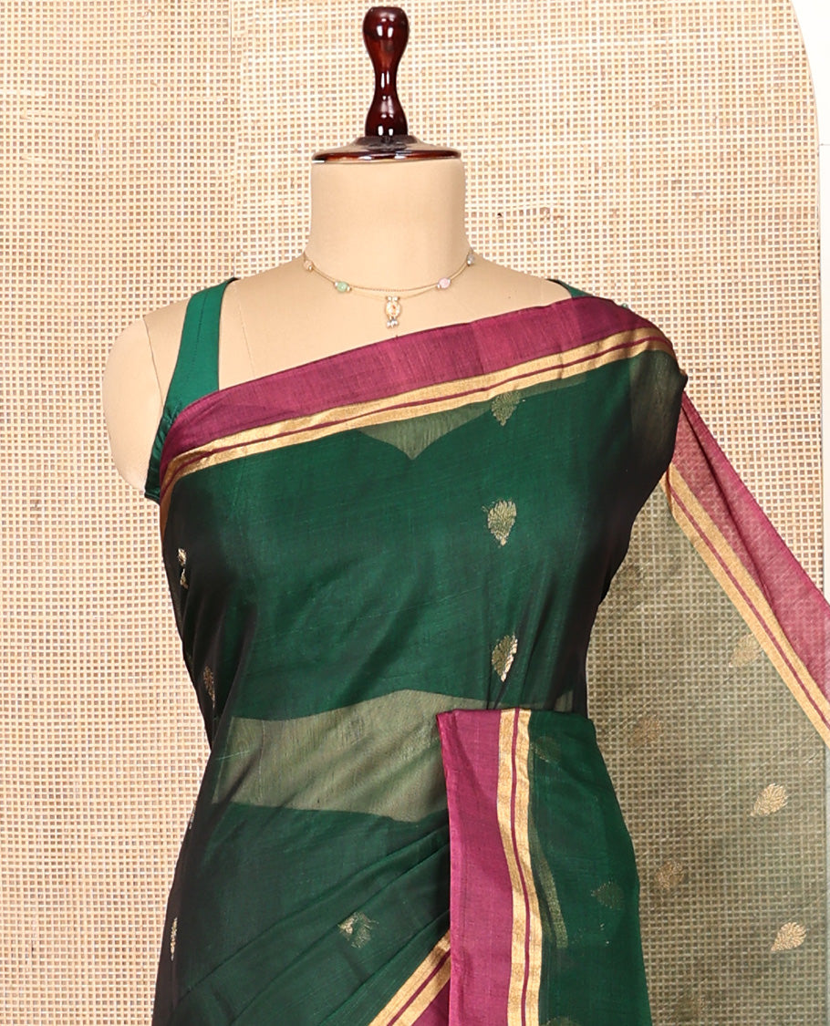 Green Silk Cotton Saree