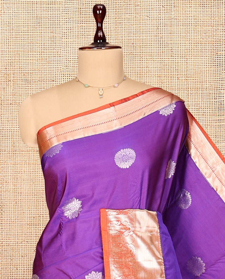 Violet Zari Buttas Gift Saree