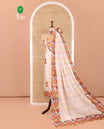 Cream Semi-Silk Material Chudidar, Kerala Kathakali Printed Top, Santoon Bottom, and Printed Dupatta