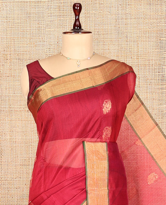 Red Silk Cotton Saree