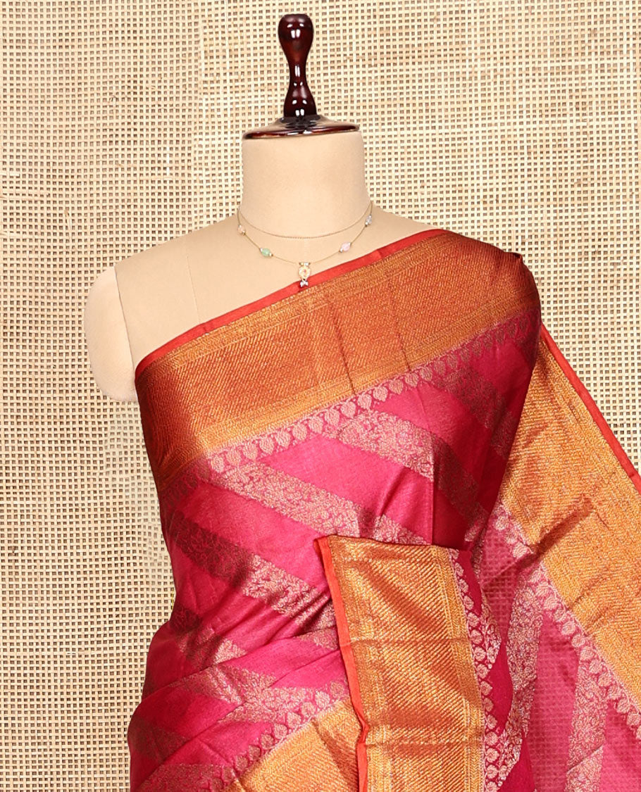 Red Fancy Tussar Saree