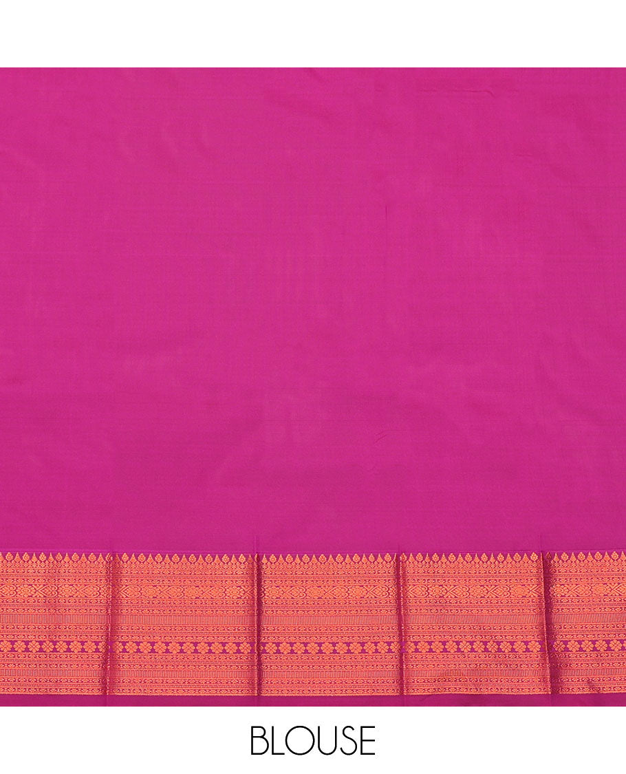 Pink Budget Silk Saree, Bedecked with Zari Buttas and Checks All Over Its Body, Highlighted by a Traditional Zari Design Border, Grand Pallu, and Paired with a Matching Blouse