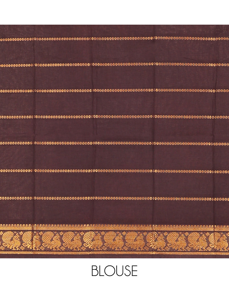 Sandal Plain Sungudi Cotton Saree