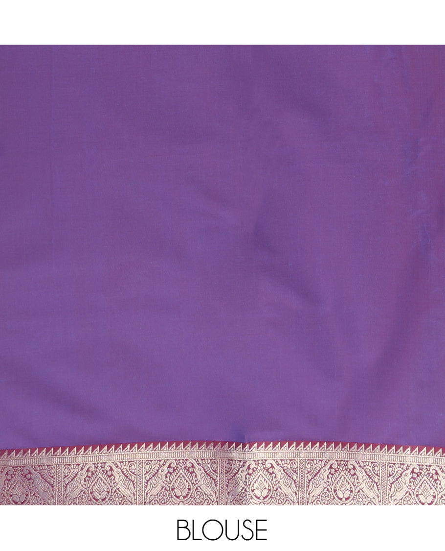 Pink Fancy Soft Silk Saree, Adorned with Zari Buttas, Complemented by Contrast Traditional Zari Border, Grand Pallu, and a Contrast Blouse