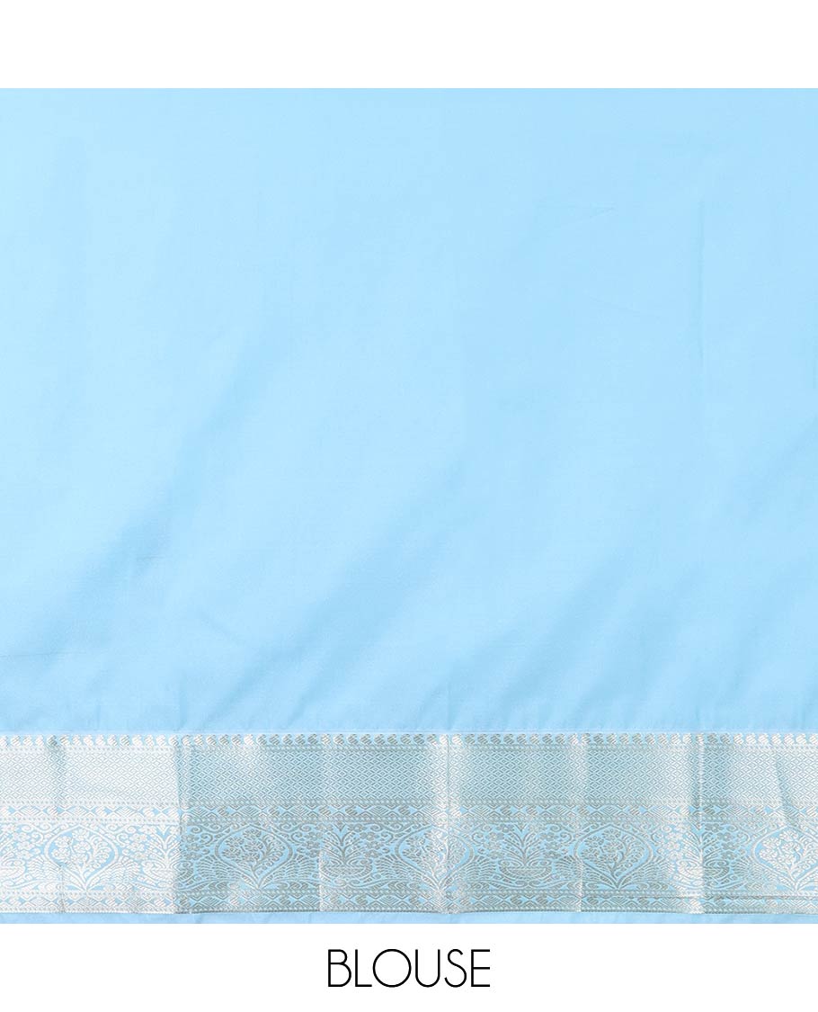 Pink Budget Silk Saree, Elevated with Jacquard Design All Over Its Body, Complemented by a Contrast Traditional Zari Design Border, Elegantly Highlighted Pallu, and Paired with a Contrast Blouse