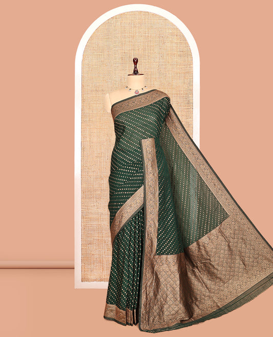 Green Fancy Crepe Saree