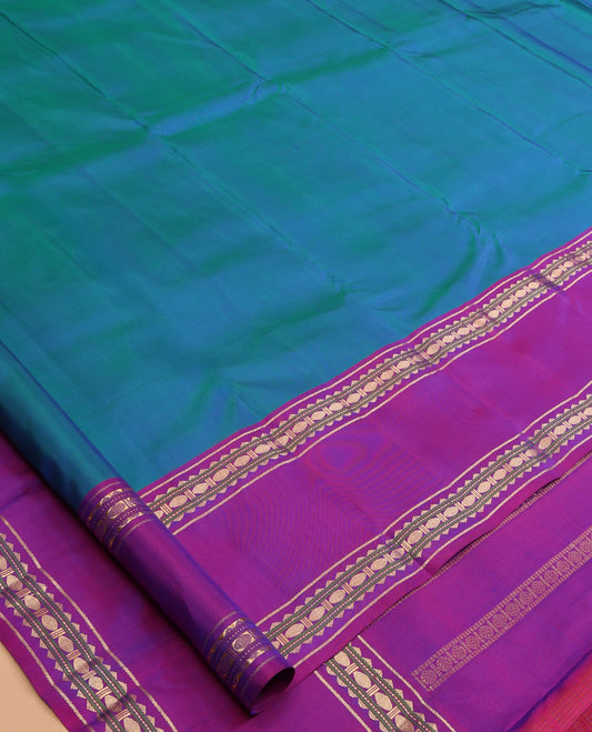 Blue Plain Kanchipuram Silk Saree