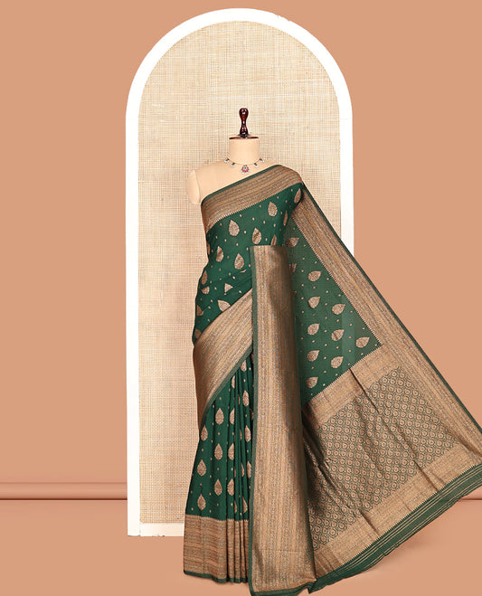 Green Fancy Crepe Saree