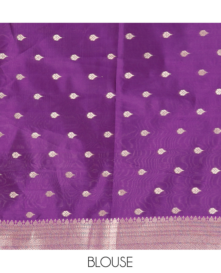 Purple Jacquard Litchi Saree