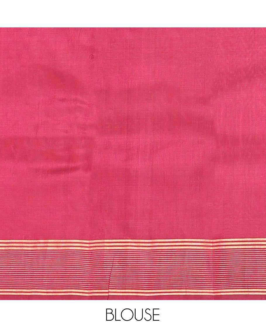 Orange Mayuri Lite Silk Mix Saree