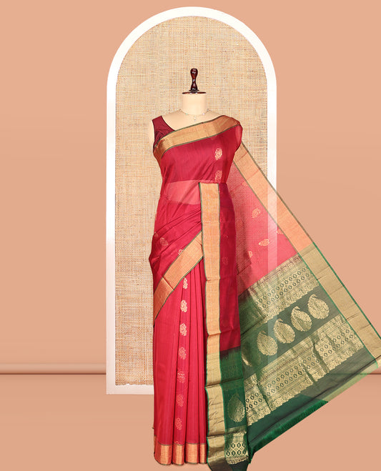 Red Silk Cotton Saree